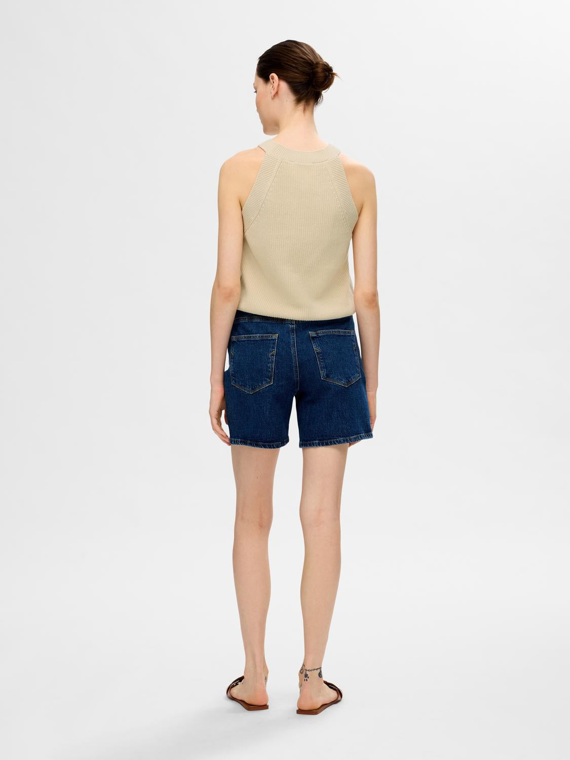 Vinna strikket Topp - Beige/ Birch